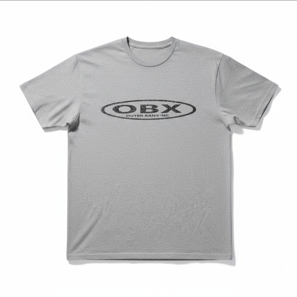 OBX Outerbanks Gray Short Sleeve Mens Large Tee Shirt Graphic